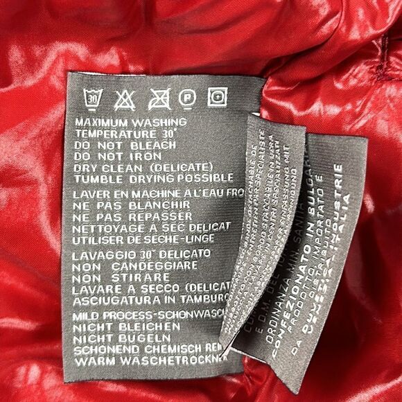 DUVETICA Toddler Girl Soft  Down Puff Coat with Hood Deep Blue Red Lining Sz 2 - Picture 11 of 13